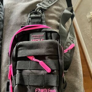 WOLFpak Black and Pink Crossbody Bag
